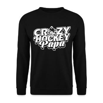 Crazy Hockey Papa - Unisex Sweatshirt - black - Front - Alina (178cm) & Michal (187cm)