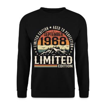 September 1968, September 1968 Birthday Gift - Unisex Sweatshirt - black - Front - Alina (178cm) & Michal (187cm)