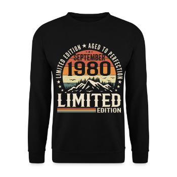 Birthday Gift September 1980, September 1980 - Unisex Sweatshirt - black - Front - Alina (178cm) & Michal (187cm)