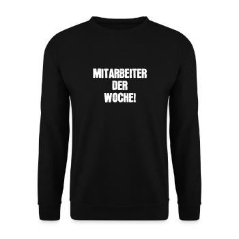 Mitarbeiter der Woche - Unisex Pullover - Schwarz - Vorne - Alina (178cm) & Michal (187cm)