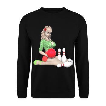 Bowling, bowling, quilles - Sweat-shirt Unisexe - noir - Devant - Alina (178cm) & Michal (187cm)