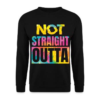 LGBTQ Straight Regenbogen Stolz Geschenk - Unisex Pullover - Schwarz - Vorne - Alina (178cm) & Michal (187cm)