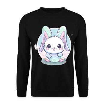 Lapin de Pâques Lapin de Pâques Cadeau - Sweat-shirt Unisexe - noir - Devant - Alina (178cm) & Michal (187cm)