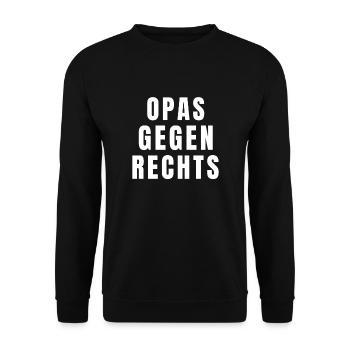 Opas gegen Rechts - Unisex Pullover - Schwarz - Vorne - Alina (178cm) & Michal (187cm)