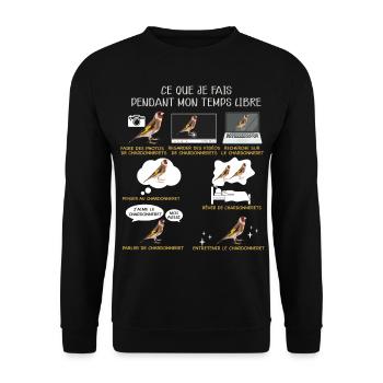 Chardonneret élégant chants d'oiseaux - Sweat-shirt Unisexe - noir - Devant - Alina (178cm) & Michal (187cm)