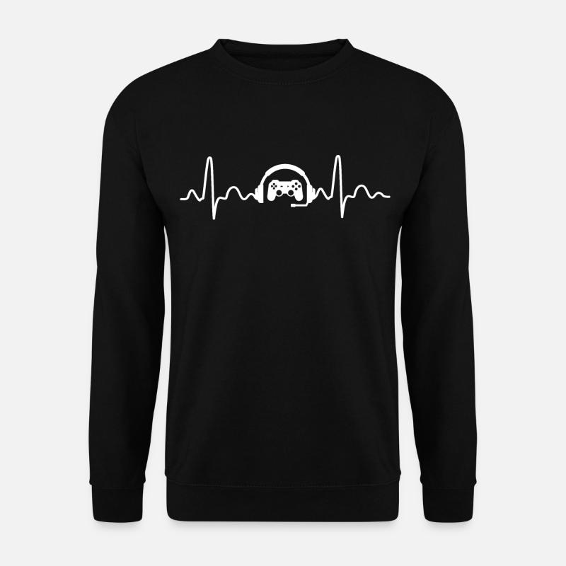 Gamer herzschlag videospieler controller zocker - Unisex Pullover - Schwarz