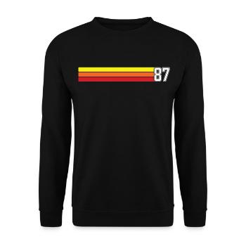 T-shirt rétro 1987 87 millésime 1987 - Sweat-shirt Unisexe - noir - Devant - Alina (178cm) & Michal (187cm)