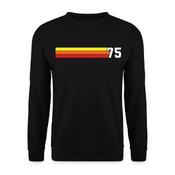 T-shirt rétro 1975 75 millésime 1975 - Sweat-shirt Unisexe - noir - Devant - Alina (178cm) & Michal (187cm)