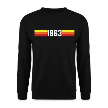 T-shirt rétro 1963 63 millésime 1963 - Sweat-shirt Unisexe - noir - Devant - Alina (178cm) & Michal (187cm)