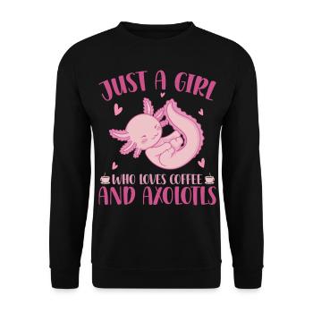 Axolotl - Unisex Sweatshirt - black - Front - Alina (178cm) & Michal (187cm)