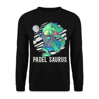 Padel Saurus Dinosaur T Rex Padelista - Unisex Sweatshirt - black - Front - Alina (178cm) & Michal (187cm)