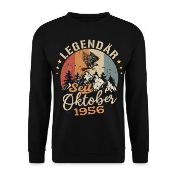 Legendär seit Oktober 1956 - 1956 - Unisex Pullover - Schwarz - Vorne - Alina (178cm) & Michal (187cm)