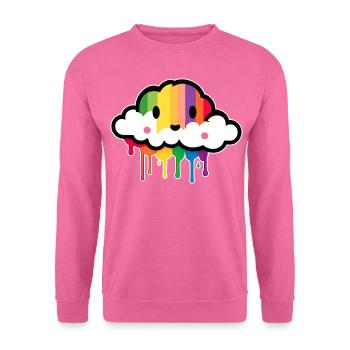 Niedliche Wolke regnet Regenbogen Farben - Unisex Pullover - Pink - Vorne