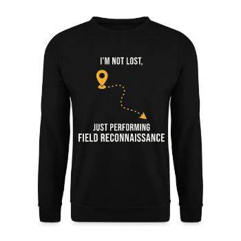 Feldaufklärung GIS Vermessung Kartierung Humor - Unisex Pullover - Schwarz - Vorne - Alina (178cm) & Michal (187cm)
