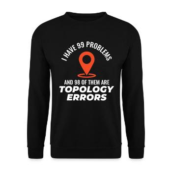 Topologiefehler GIS-Kartierung Humor Kartografie - Unisex Pullover - Schwarz - Vorne - Alina (178cm) & Michal (187cm)