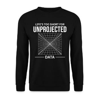 Données non projetées : erreur de cartographie SIG - Sweat-shirt Unisexe - noir - Devant - Alina (178cm) & Michal (187cm)