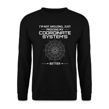 Systèmes de coordonnées SIG Géodésie Carte d’arpentage - Sweat-shirt Unisexe - noir - Devant - Alina (178cm) & Michal (187cm)