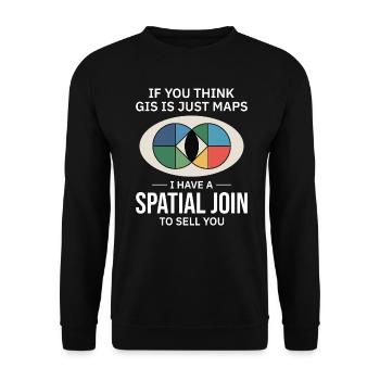 Analyse de données cartographiques de jointure spatiale SIG - Sweat-shirt Unisexe - noir - Devant - Alina (178cm) & Michal (187cm)