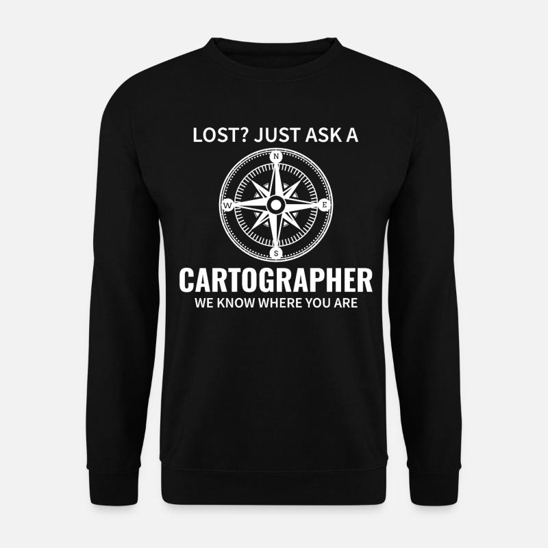 Cartographe Boussole Carte Navigation SIG - Sweat-shirt Unisexe - noir