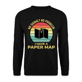 GIS Analyst Carte Pin Sunset Rétro Camping Randonnée - Sweat-shirt Unisexe - noir - Devant - Alina (178cm) & Michal (187cm)