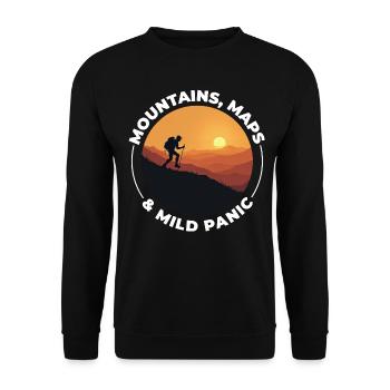 Hiking Mountain Sunset Adventure Outdoor Explore - Unisex Sweatshirt - black - Front - Alina (178cm) & Michal (187cm)