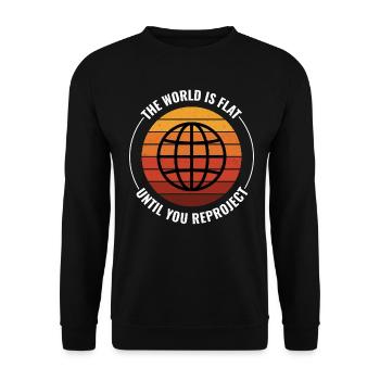 Globe Terre Carte du Monde Rétro Coucher de soleil - Sweat-shirt Unisexe - noir - Devant - Alina (178cm) & Michal (187cm)