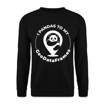 GeoDataFrames Pandas GIS Python Programmierung - Unisex Pullover - Schwarz - Vorne - Alina (178cm) & Michal (187cm)