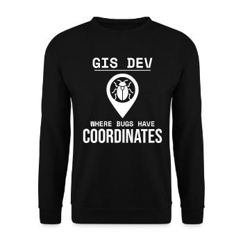 GIS Dev Debugging Coordinates Geospatial Bug - Unisex Sweatshirt - black - Front - Alina (178cm) & Michal (187cm)
