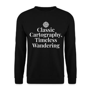 Classic Cartography Timeless Wandering Compass - Unisex Sweatshirt - black - Front - Alina (178cm) & Michal (187cm)