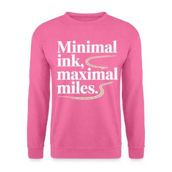 Minimal Ink Maximal Miles GIS Road Map - Unisex Sweatshirt - pink - Front