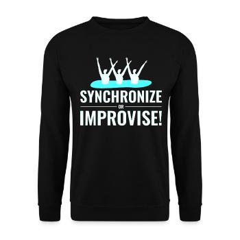 Synchronschwimmen Improvisieren Team Schwimmer Humor - Unisex Pullover - Schwarz - Vorne - Alina (178cm) & Michal (187cm)