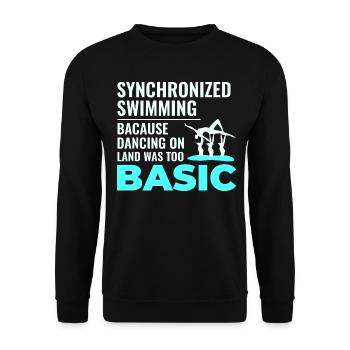Synchronschwimmen Tanzen Grundlegendes Schwimmen Humor - Unisex Pullover - Schwarz - Vorne - Alina (178cm) & Michal (187cm)
