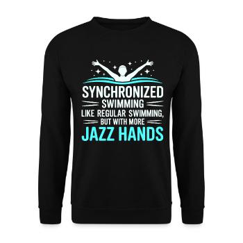 Natation synchronisée Jazz Mains Nageur Humour - Sweat-shirt Unisexe - noir - Devant - Alina (178cm) & Michal (187cm)