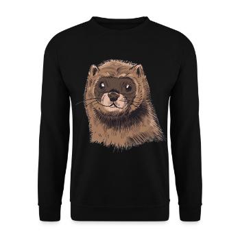 Idée cadeau de belette de furet de vison - Sweat-shirt Unisexe - noir - Devant - Alina (178cm) & Michal (187cm)