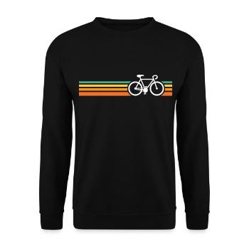 Bicycle Cycling Retro T-Shirt for Cyclists - Unisex Sweatshirt - black - Front - Alina (178cm) & Michal (187cm)