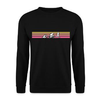Retro triathlon triathlete - Unisex Pullover - Schwarz - Vorne - Alina (178cm) & Michal (187cm)