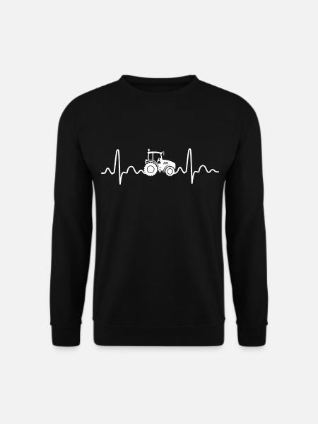 Herzschlag Bauer Landwirt Traktor - Unisex Pullover - Schwarz