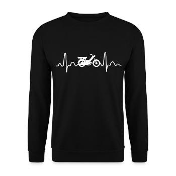 Moped moped scooter heartbeat moped moped driver moped - Unisex Sweatshirt - black - Front - Alina (178cm) & Michal (187cm)