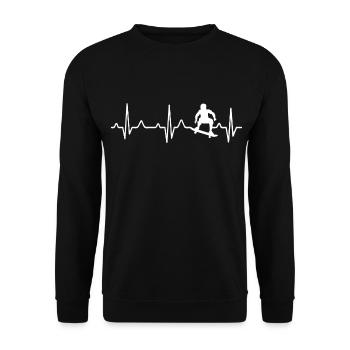 Skater heartbeat skateboard t-shirt skater - Unisex Sweatshirt - black - Front - Alina (178cm) & Michal (187cm)