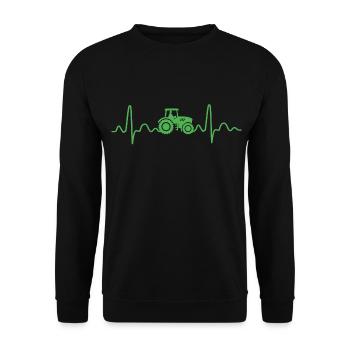 Tractor heartbeat farmer farmer tractor - Unisex Sweatshirt - black - Front - Alina (178cm) & Michal (187cm)