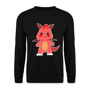 Drache - Unisex Pullover - Schwarz - Vorne - Alina (178cm) & Michal (187cm)