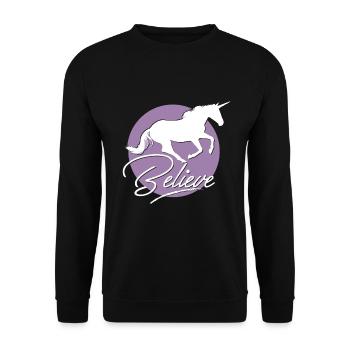 Einhorn - Unisex Pullover - Schwarz - Vorne - Alina (178cm) & Michal (187cm)