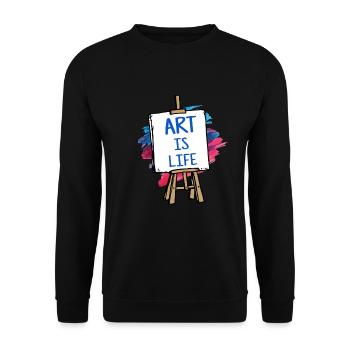 Kunst - Unisex Pullover - Schwarz - Vorne - Alina (178cm) & Michal (187cm)