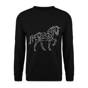 Cheval - Sweat-shirt Unisexe - noir - Devant - Alina (178cm) & Michal (187cm)
