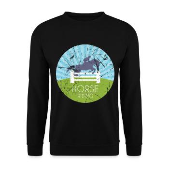 Idée cadeau cheval - Sweat-shirt Unisexe - noir - Devant - Alina (178cm) & Michal (187cm)