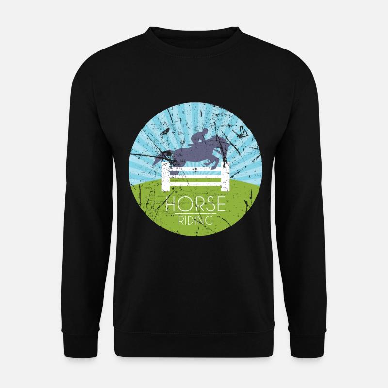 Pferd Geschenkidee Tier Reiten - Unisex Pullover - Schwarz