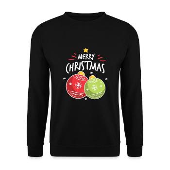 Weihnachten - Unisex Pullover - Schwarz - Vorne - Alina (178cm) & Michal (187cm)