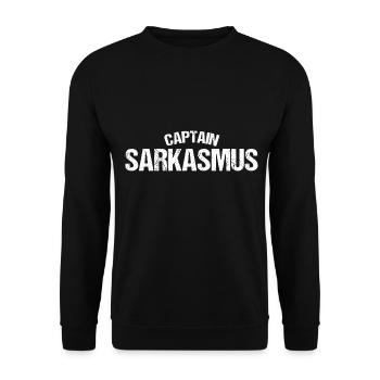 Captain Sarkasmus - Unisex Pullover - Schwarz - Vorne - Alina (178cm) & Michal (187cm)