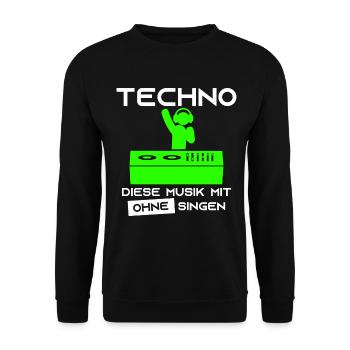 Techno - This music with no singing DJ headphones - Unisex Sweatshirt - black - Front - Alina (178cm) & Michal (187cm)