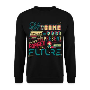 Life is a Game - Sweat-shirt Unisexe - noir - Devant - Alina (178cm) & Michal (187cm)